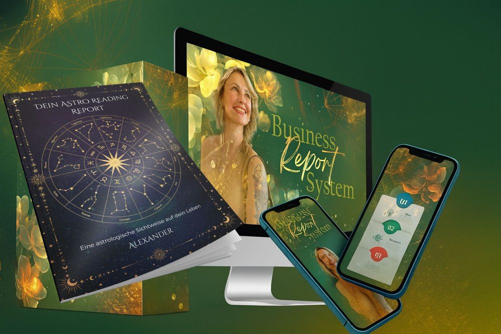 Produktmontage zum Astrologie-Report mit dem Business Report System